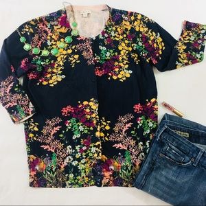 Merona Plus Size Floral Button Up Sweater - XXL